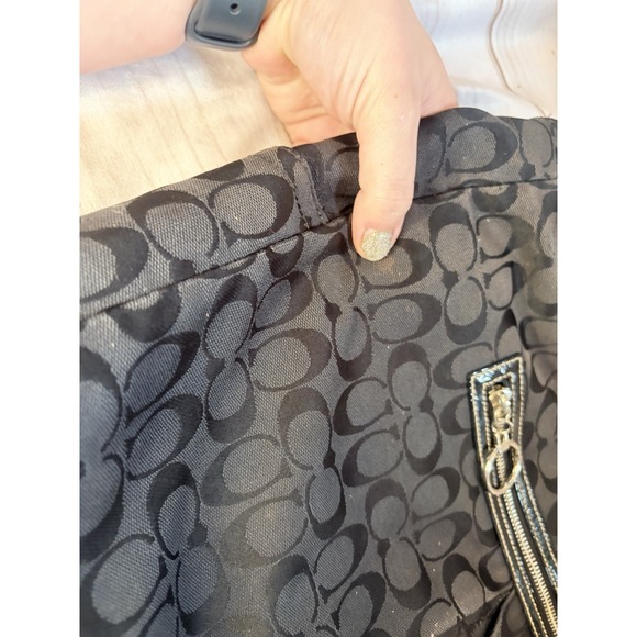 Vintage Y2K Coach F19291 XL Gabby Signiture Tote Bag Black Jacquard Canvas Prep - Picture 5 of 10